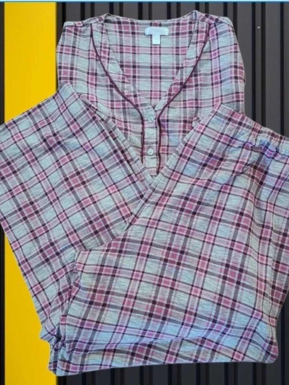 Secret Treasures Womens Pajama 2-Piece Pajama Set Plaid Size 2X (18W-20W)